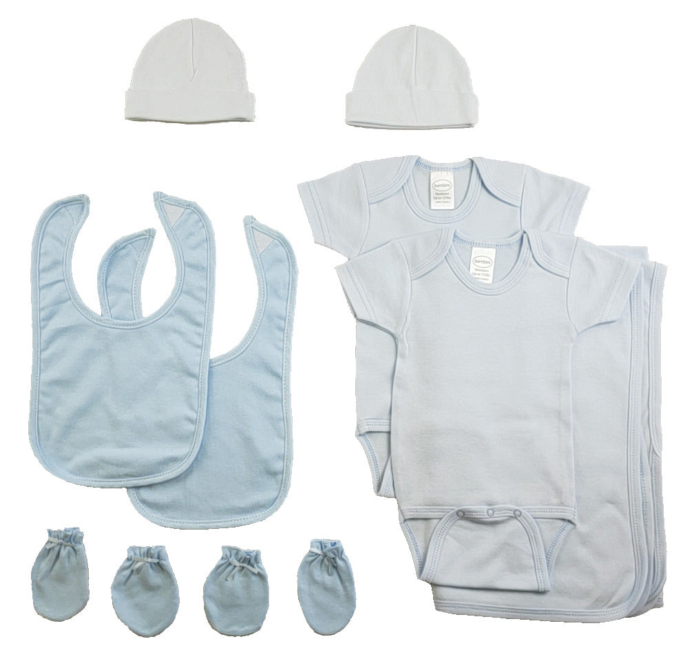 Boys 9 Piece Blue Layette Set