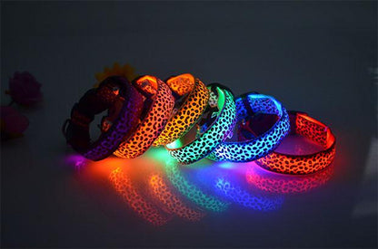 Fashion Leopard Adjustable Led Pet Collar