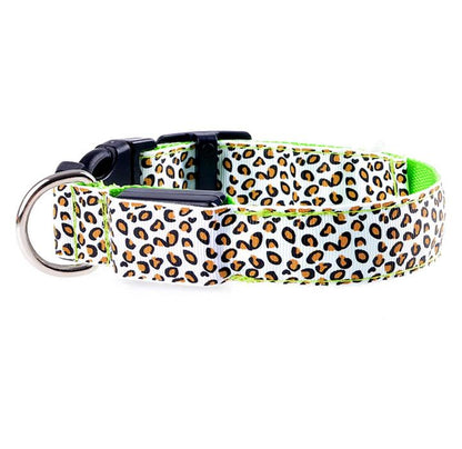 Fashion Leopard Adjustable Led Pet Collar