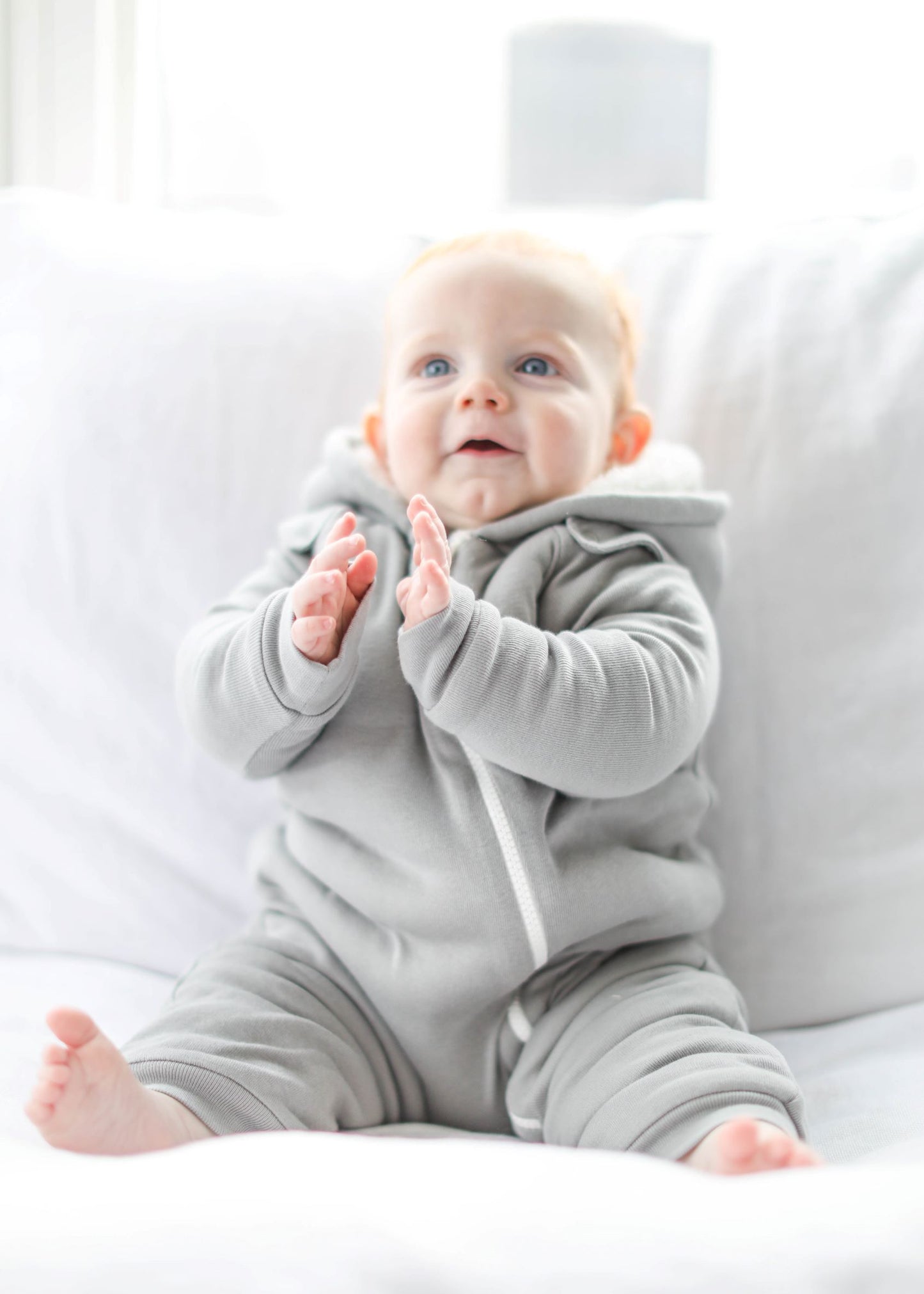 Smart Cuddly Jumpsuit + Bib - Gray