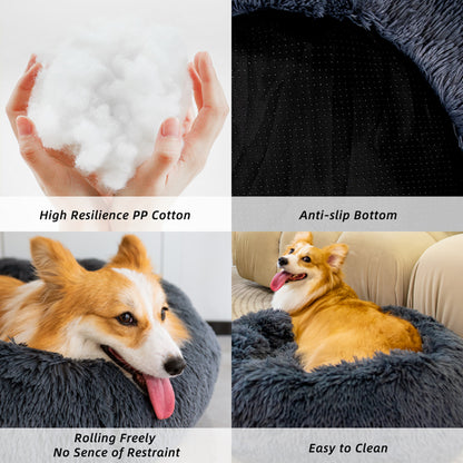 Pet Beds for Cats and Dogs Bed Washable Anti Anxiety Fluffy Bed