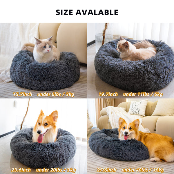 Pet Beds for Cats and Dogs Bed Washable Anti Anxiety Fluffy Bed