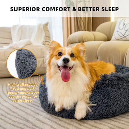 Pet Beds for Cats and Dogs Bed Washable Anti Anxiety Fluffy Bed